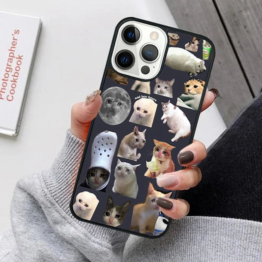 Crying Cat Meme Phone Case β Soft Cover for iPhone 6 to 16 Series (Mini, Pro, Max, SE)