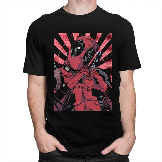 Cool Deadpool Hand Heart T-Shirt β Men's Cotton Graphic Tee
