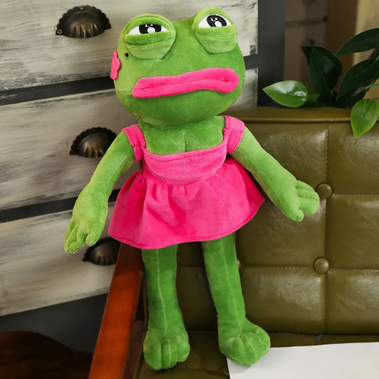 45cm Sad Frog Plush Toy β Soft Stuffed Pepe Pillow for Kids & Meme Lovers