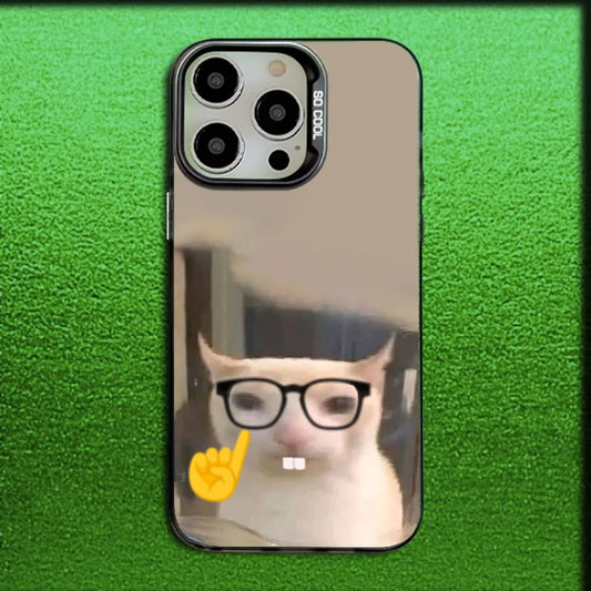 Funny Cat Meme Phone Case β Matte Silicone Cover for iPhone 11β16 Series