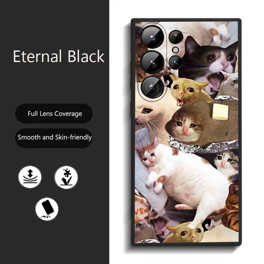 Crying Cat Meme Phone Case β Soft Silicone Cover for Samsung Galaxy S20βS25 Ultra
