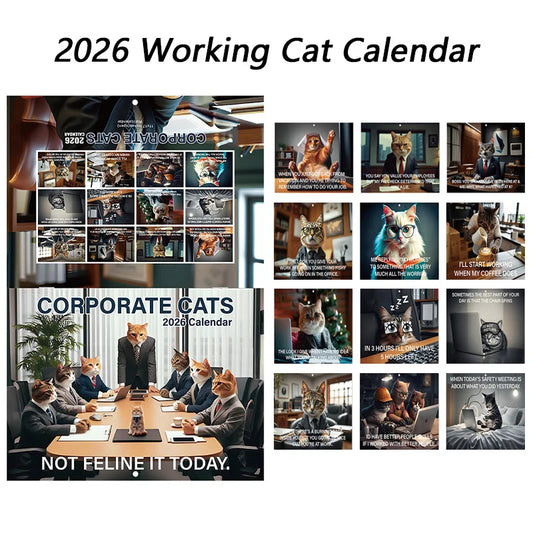 2026 Funny Corporate Cat Wall Calendar β Meme-Themed Office & Home Planner