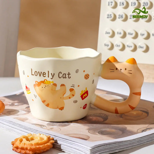 Cute Cat Drinking Water Mug β Ceramic Cup for Home, Office & Gift Giving