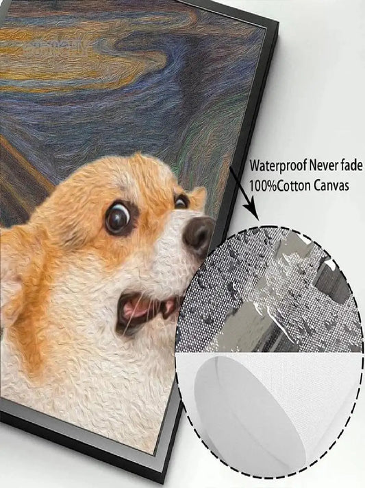 The Scream-Inspired Funny Cat & Dog Canvas Poster β Abstract Wall Art for Living Room Decor