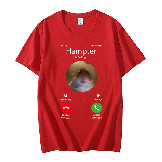 Hampter Calling T-Shirt β Dank Meme Hamster Oversized Unisex Streetwear Tee