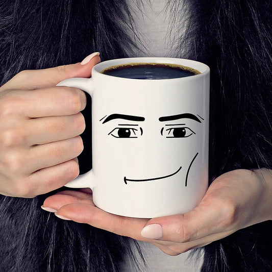 325ml Funny Face Coffee Mug β Cute Ceramic Cup for Gamers, Students & Birthday Gifts