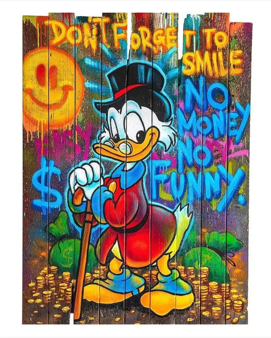 Donald Duck Graffiti Wall Art β Canvas Poster Print for Home & Kids Room Decor
