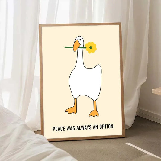 Funny Meme Animal Posters β Goose, Duck, Frog & Pig Canvas Wall Art