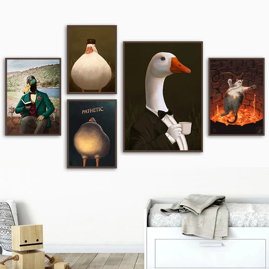Pathetic Judgmental Duck Poster – Funny Duck Canvas Wall Art