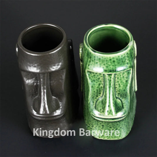 Ceramic Tiki Mug – Creative Hawaii-Inspired Easter Island Design (650ml)