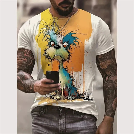 Summer Vintage 3D Printed T-Shirt – Funny Graphic Streetwear for Men