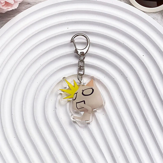 Inoue Toro Funny Keychain – Hilarious Mood Meme Cat Charm for Bags & Keys