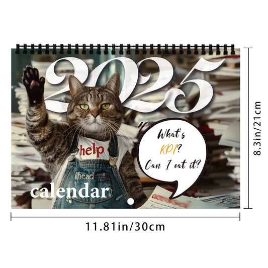 2025 Working Cats Theme Calendar – 12-Month Wall Planner Featuring Hardworking Felines (US Version)