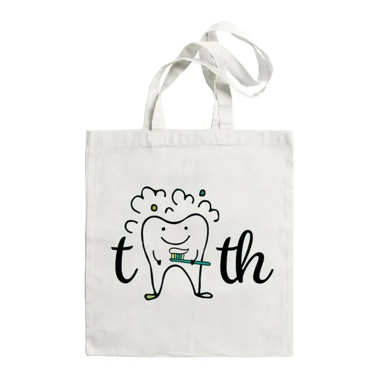 Funny Teeth & Dentist Tote Bag – Casual Canvas Shoulder Bag for Women