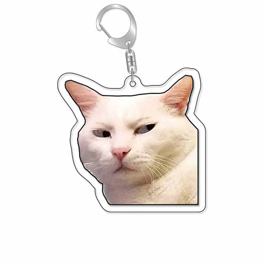 Meme Lovely Cat Acrylic Keychain – Cute Pendant for Girls, Kids & Cat Lovers