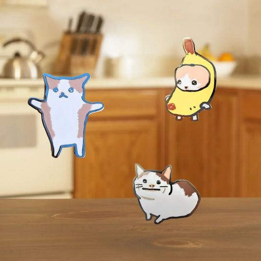TikTok Meme Cats Hard Enamel Pin – Funny Collectible Badge for Cat & Meme Lovers