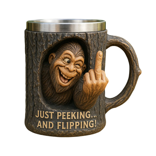 Funny Bigfoot Mug – 3D Resin Coffee Mug with Stainless Steel Liner