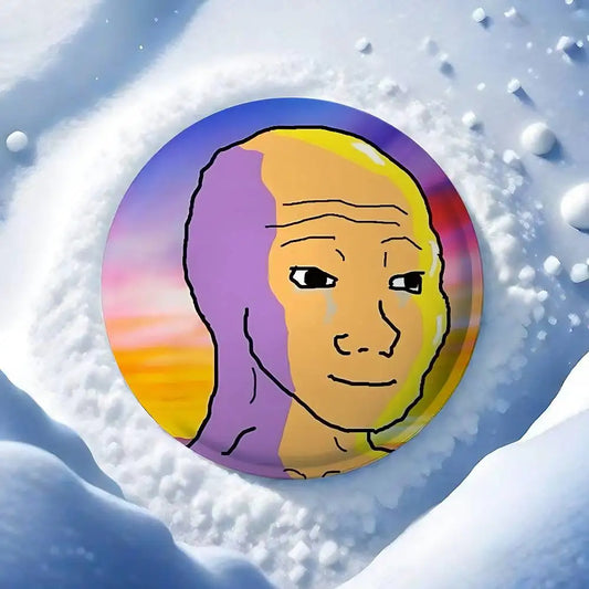 Wojak & A-Soyjak Funny Badge Pins – Creative Meme Brooches for Clothes & Backpacks