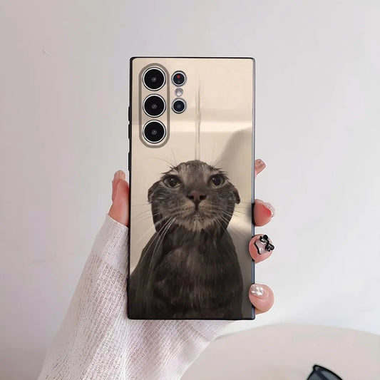 Pet Cat Funny Memes Phone Case – For Samsung Galaxy S25/S24/S23/S22/S21/S20 Ultra & Plus 5G