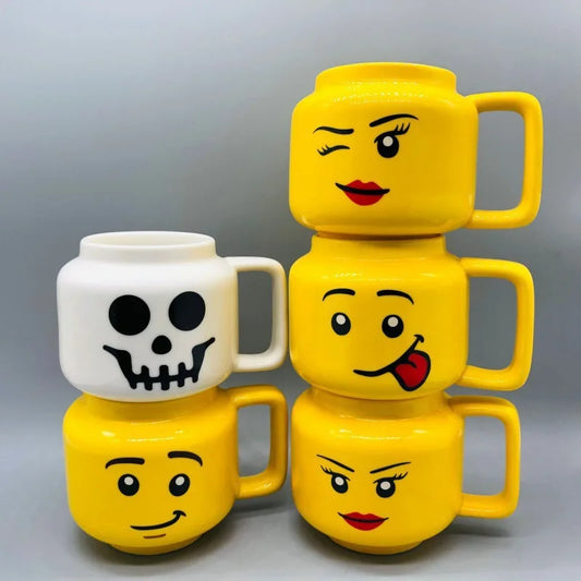 Creative Cartoon Coffee & Milk Tea Cup – Cute Ceramic Mug with Funny Expressions