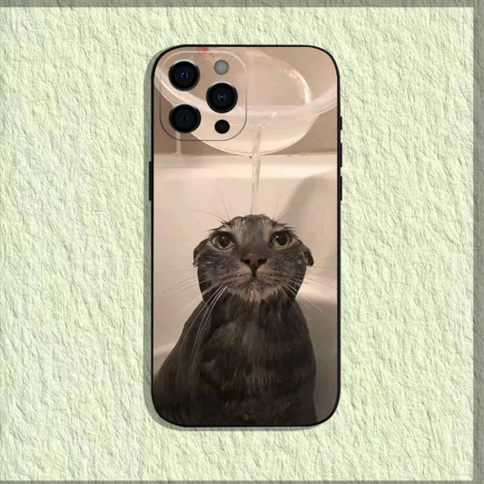 Pet Cat Funny Memes Phone Case – For iPhone 16/15/14/13/12/11/Pro/Max/X/XS/XR/Plus/Mini