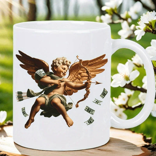 Cupid and Bow Ceramic Cup – Unique Art Design for Valentine’s Day & Special Occasions