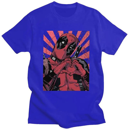 Cool Deadpool Hand Heart T-Shirt – Men's Cotton Graphic Tee