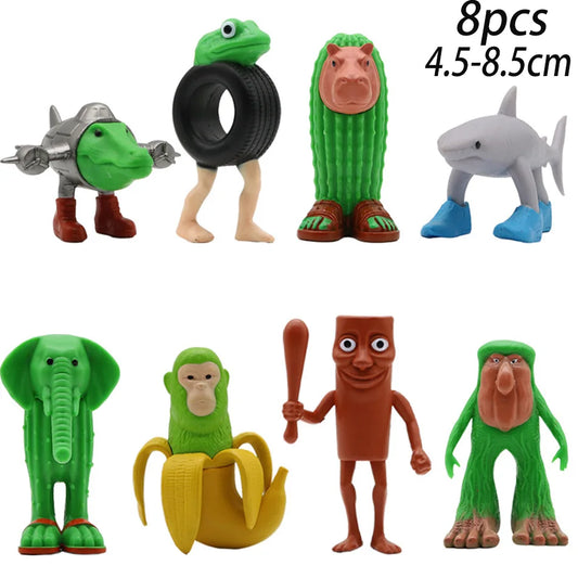 8PCS Italian Brainrot Anime Action Figures – Tung Tung Tung Sahur Meme PVC Toy Set