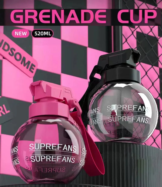 Creative Hand Grenade Water Bottle – Funny Personality Mug with Lid for Outdoor & Fitness Use