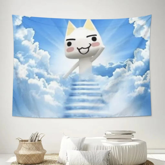 Inoue Toro Cat Tapestry – Cute Meme Wall Hanging for Bedroom & Home Decor
