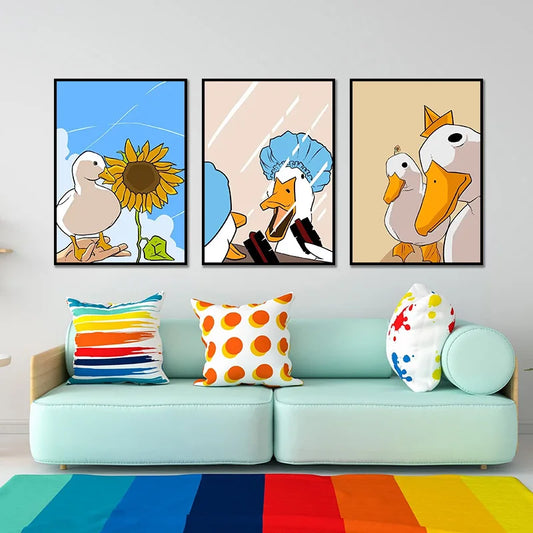 Funny Duck Meme Poster – Modern Canvas Wall Art for Home & Bedroom Décor