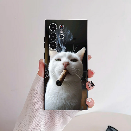 Pet Cat Funny Memes Phone Case – For Samsung Galaxy S25/S24/S23/S22/S21/S20 Ultra & Plus 5G