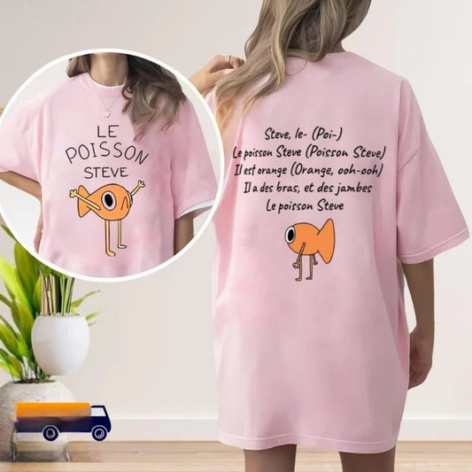 2025 Steve Le Poisson Meme T-Shirt – Funny Golden Fish Viral Graphic Tee Unisex Cotton Top