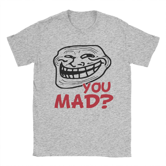 "You Mad?" Troll Face Meme T-Shirt – Funny Novelty Tee for Men