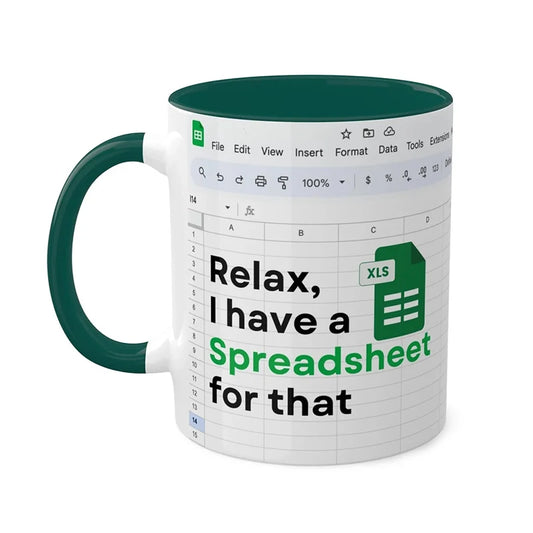 Excel Pattern Coffee Mug – Creative Ceramic Cup for Office & Home Use
