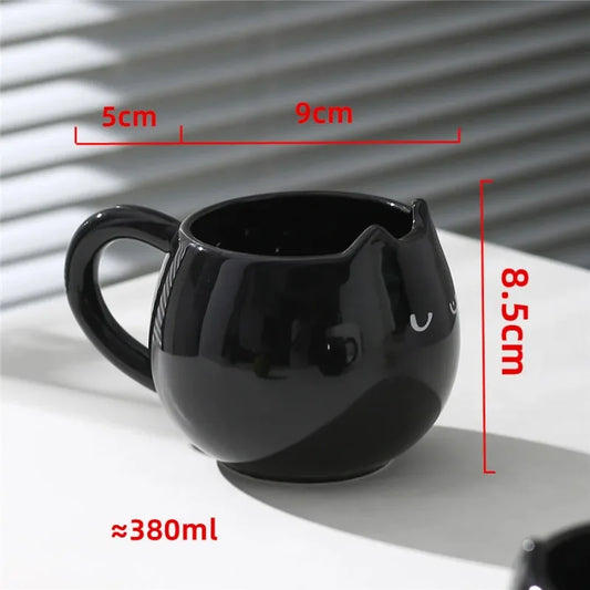 1PC Cat Shaped Ceramic Cup – Creative 380ml/13oz Coffee Mug for Cat Lovers