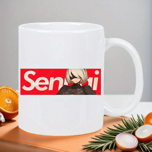 Senpai Anime Character Ceramic Mug – Unique Coffee & Tea Cup for Anime Lovers