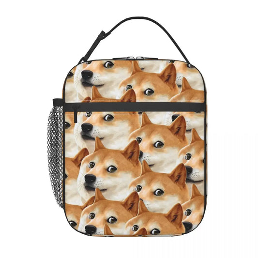 Doge Shiba Inu Memes Insulated Lunch Bag – Portable Thermal Cooler Tote for School & Bento