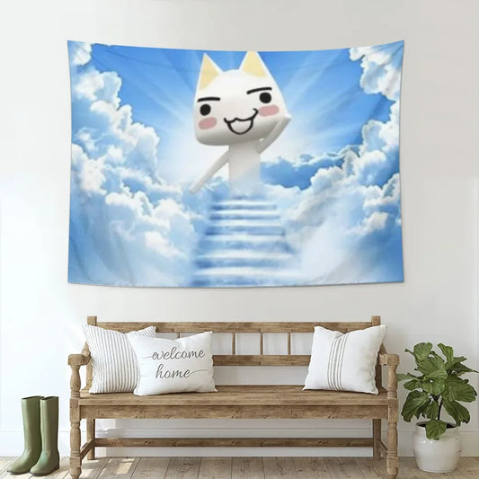 Inoue Toro Cat Tapestry – Cute Meme Wall Hanging for Bedroom & Home Decor