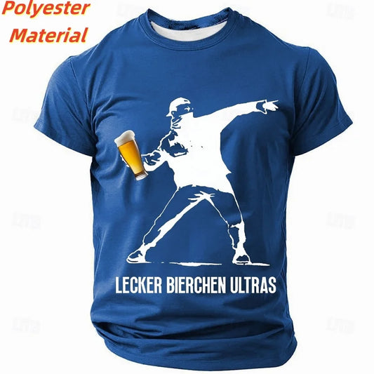 3D Printed Throwing Beer T-Shirt – Fun & Colorful Graphic Tee for Men and Kids