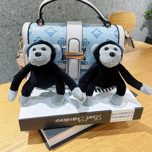 Cartoon Plush Gorilla Keychain – Cute Soft Stuffed Animal Bag Charm