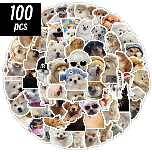 10/50/100pcs Funny Dog Stickers – Cute Cartoon Decals for Kids, Laptops, Guitars & More