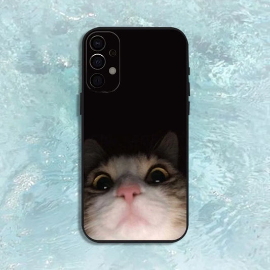 Cat Memes Phone Case – Black Protective Cover for Samsung S Series & Note