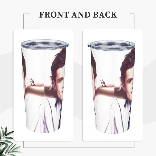 Josh Hutcherson Whistle Meme Insulated Tumbler – 20oz Vacuum Coffee Mug with Straw