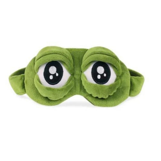3D Sad Frog Sleep Mask – Funny & Relaxing Eye Shade for Travel, Office, or Home