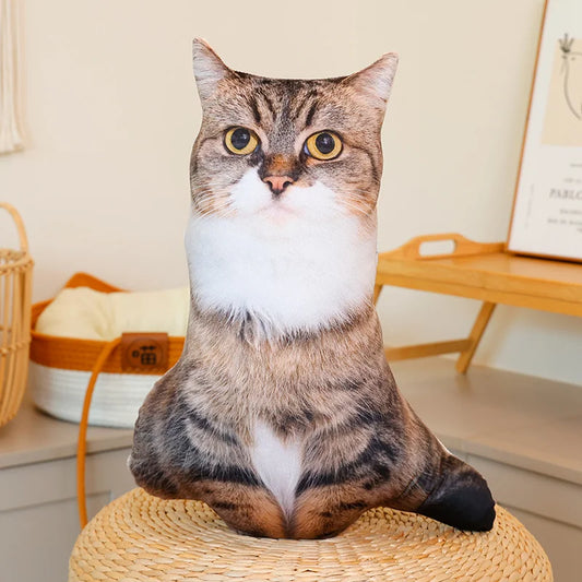 48cm Cat Plush Pillow – Soft Stuffed Kitten Cushion for Home Decor & Cuddles
