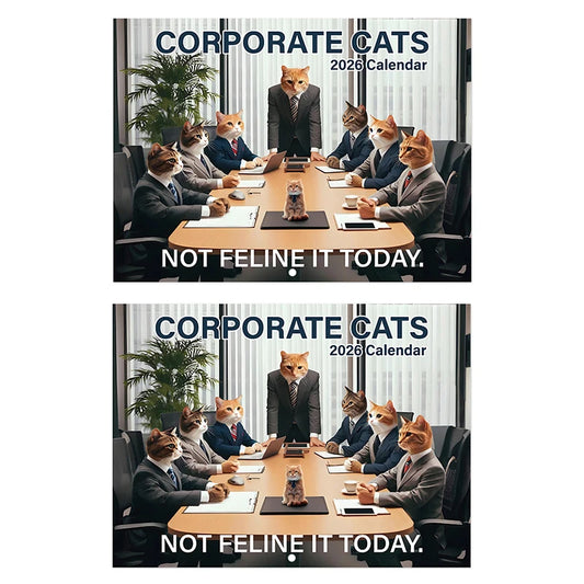 2026 Funny Corporate Cat Wall Calendar – Meme-Themed Office & Home Planner
