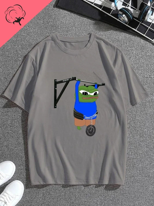 PepetheFrog – Fun "Sad Frog" Printed Unisex Cotton T-Shirt