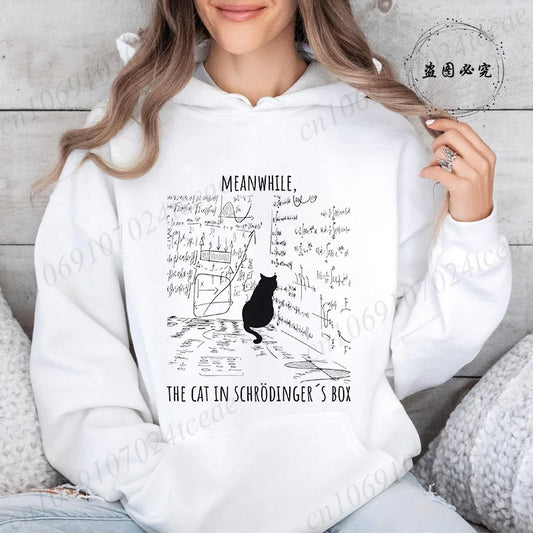 Funny Cat Escape Plan Science Hoodie – Women’s Physics-Themed Sweatshirt