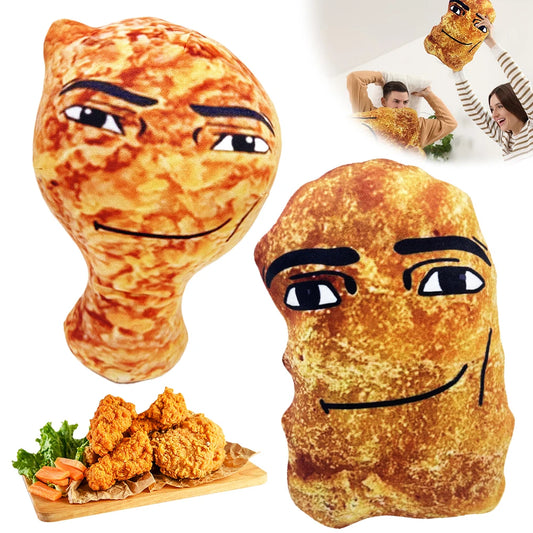 Chicken Nugget Meme Plushies Toy – Funny Big Chicken Block Plush Pillow